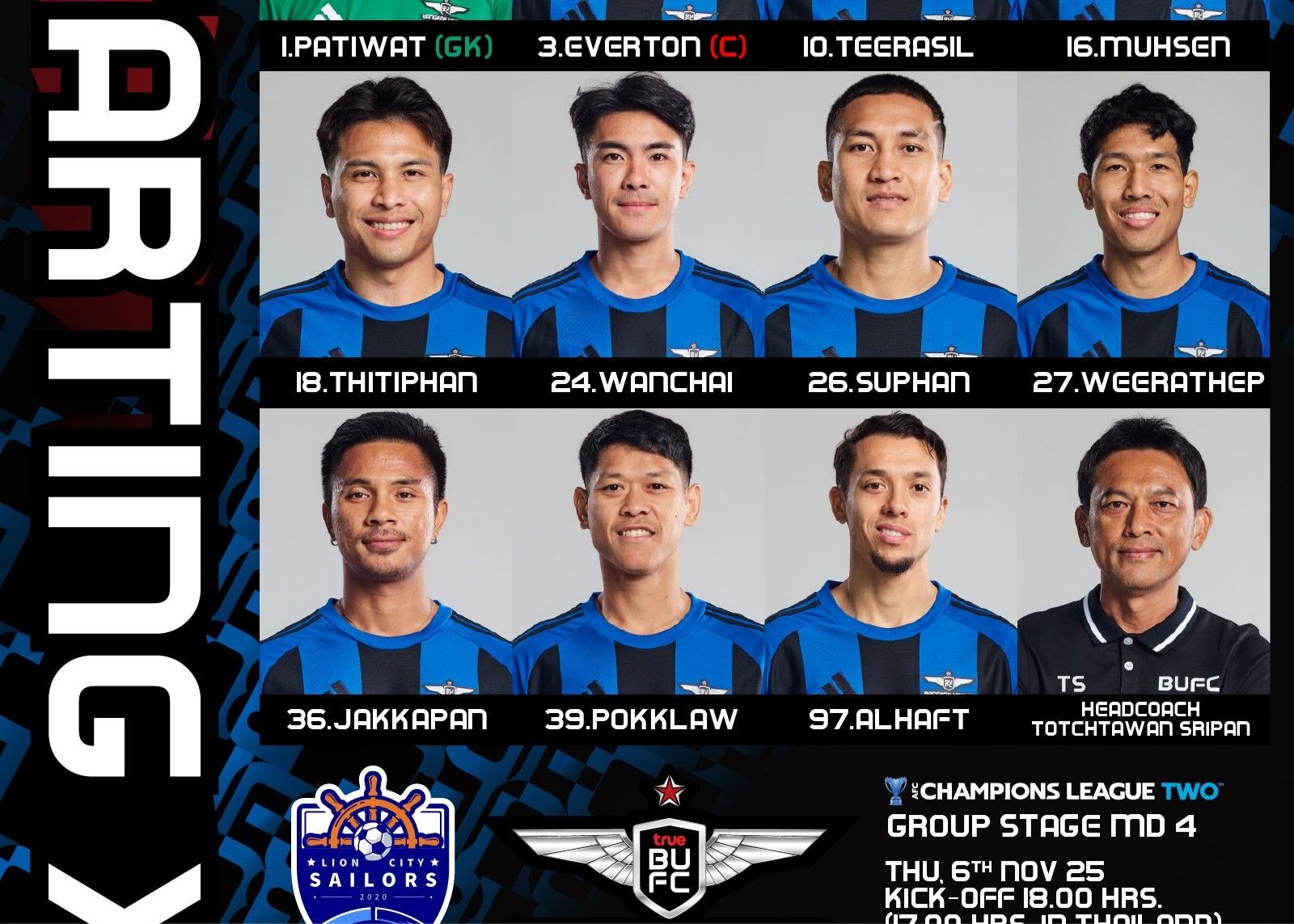 Lion City Mariners vs Bangkok United: Lopez starts, Gassani and Alhaft play